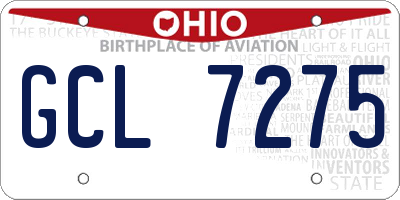 OH license plate GCL7275