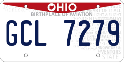 OH license plate GCL7279
