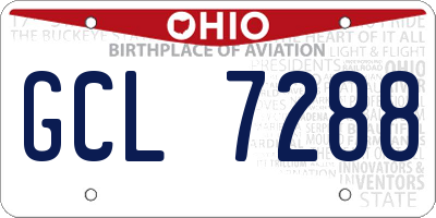 OH license plate GCL7288
