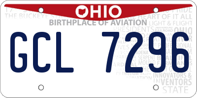 OH license plate GCL7296