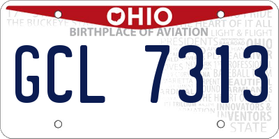 OH license plate GCL7313