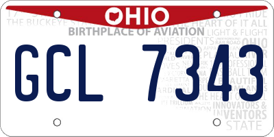OH license plate GCL7343
