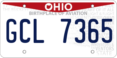 OH license plate GCL7365