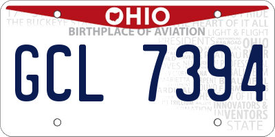 OH license plate GCL7394