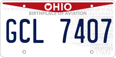 OH license plate GCL7407