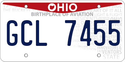 OH license plate GCL7455
