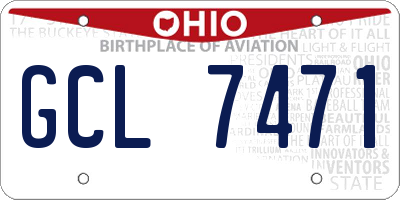OH license plate GCL7471
