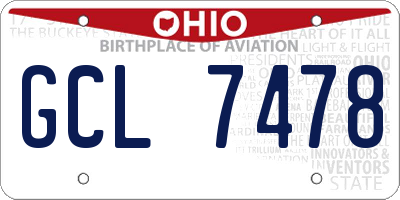 OH license plate GCL7478