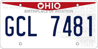 OH license plate GCL7481