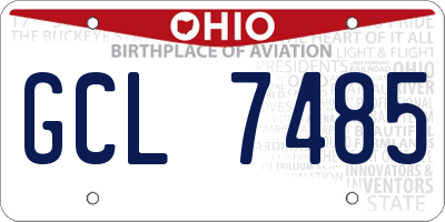 OH license plate GCL7485