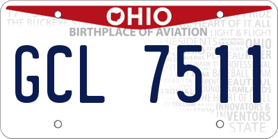 OH license plate GCL7511