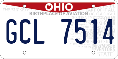 OH license plate GCL7514