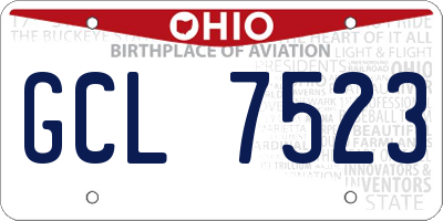 OH license plate GCL7523