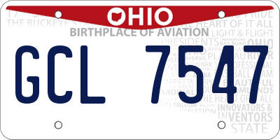 OH license plate GCL7547