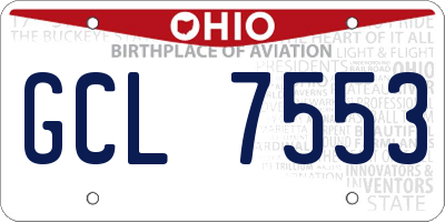 OH license plate GCL7553