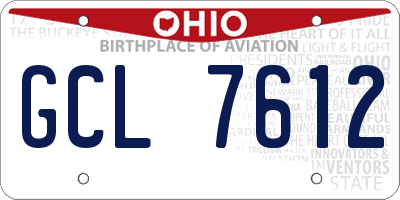 OH license plate GCL7612