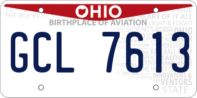 OH license plate GCL7613