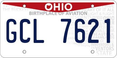 OH license plate GCL7621