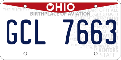 OH license plate GCL7663
