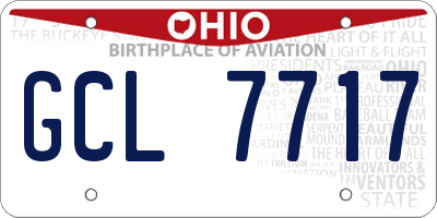 OH license plate GCL7717