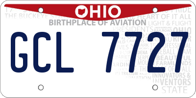 OH license plate GCL7727