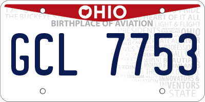 OH license plate GCL7753