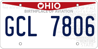 OH license plate GCL7806