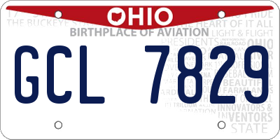 OH license plate GCL7829