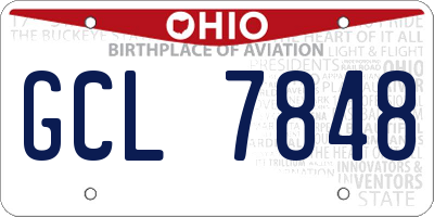 OH license plate GCL7848