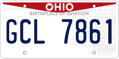 OH license plate GCL7861