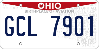 OH license plate GCL7901