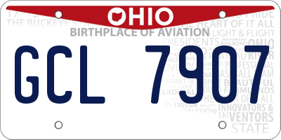 OH license plate GCL7907