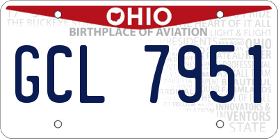 OH license plate GCL7951