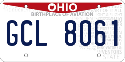OH license plate GCL8061