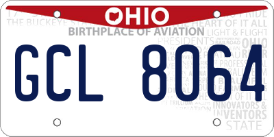 OH license plate GCL8064