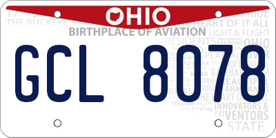 OH license plate GCL8078