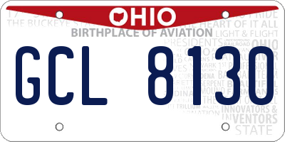 OH license plate GCL8130