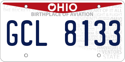 OH license plate GCL8133