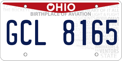 OH license plate GCL8165