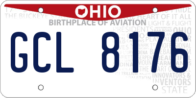 OH license plate GCL8176
