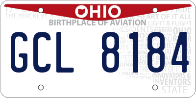 OH license plate GCL8184