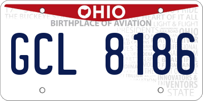 OH license plate GCL8186