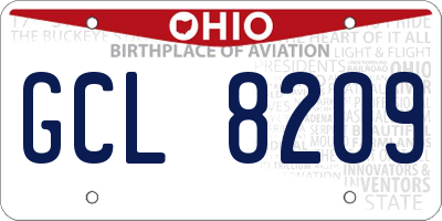 OH license plate GCL8209