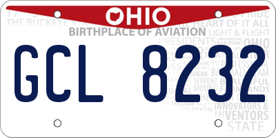 OH license plate GCL8232