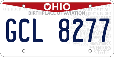 OH license plate GCL8277