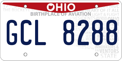 OH license plate GCL8288