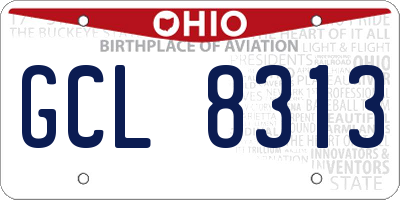 OH license plate GCL8313