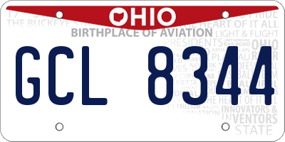 OH license plate GCL8344
