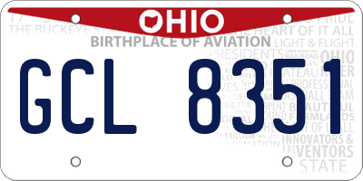 OH license plate GCL8351
