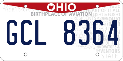 OH license plate GCL8364